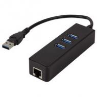 USB 3.0 auf Gigabit Ethernet Adapter, mit 3 Port USB Hub