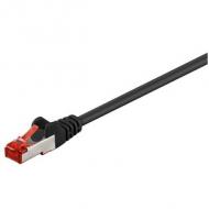Patch-kabel cat6  1,0m black   s / ftp 2xrj45, lsoh, cu (68693)