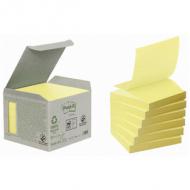 Post-it Haftnotizen Recycling Z-Notes, 76 x 76 m, gelb 76 x 76 mm, 1 Block / 100 Blatt aus 100% recyceltem Papier, in praktischer Spendersäule beinhaltet: 6 Stück (R330-1B  /  FT510280108)