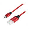 Symbolbild: USB 2.0 Anschlusskabel, USB-A Stecker - Micro-USB Stecker, rot