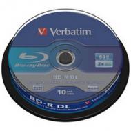 Verbatim Blu-ray Disc BD-R, 50 GB, 2x, Double Layer 10er Spindel, einfach beschreibbar ScratchGuard - schützt vor Fingerabdrücken und Kratzern (43691)