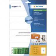 HERMA SuperPrint Etiketten, 105 x 37 mm, ohne Rand, weiß für Inkjet / Laser / Kopierer, Kleinpackung Inhalt: 400 Etiketten auf 25 Blatt A4 (4391)