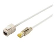 DIGITUS Consolidation-Point Kabel DRAKA UC900 HRS TM31 CAT 6A Keystone Modul 10 m, Farbe Grau Verlegekabel (DK-1741-CP-100)