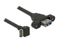 DELOCK Kabel USB 3.1 Gen 2 Key A 20 Pin Stecker USB 3.1 Gen 2 Typ-A Buchse zum Einbau 70 cm (85325)