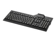 FUJITSU SmartCard Tastatur in Schwarz USA mit Klasse 2 Leser oben auf dem Gehuse USB Kabel 1,8m Treiber DVD USB 2.0 105 Tasten (S26381-K100-L402)