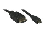 TECHLY HDMI High Speed mit Ethernet und Micro D Anschlusskabel 2m schwarz Anschluesse HDMI 19pol. Stecker auf Micro HDMI 19pol. (ICOC-HDMI-4-AD2)