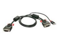 LINDY KVM Systemkabel KVM Switch Combo Serie USB 5m HD15M - HD15M+USB-AM, 5m (33773)