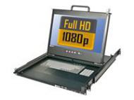 LINDY 50,05cm 19Zoll Terminal PRO DE FullHD DVI-I & USB 2.0 FRENCH 19 Zoll 1U Dual Rail 17 Zoll LCD mit FRENCH keyboard (21692)