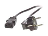 EFB Netzleitung Netzkabel Schutzkontakt 90Grad auf C13 180Grad 2 Meter Schwarz 3x0.75mm (EK504.2)