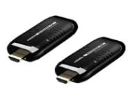 TECHLY HDMI Wireless Extender Kompakt schwarz 15m HDMI Sender und Empfaenger mit 2xHDMI Kabel 2xMicro USB Kabel (IDATA-HDMI-WL38MINI)