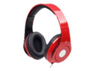 GEMBIRD Stereo Headset mit integriertem Mikrofon faltbar justierbares Kopfband 3.5 mm Klinke rot (MHS-DTW-R)
