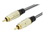 EDNET Cinch-Anschlusskabel Mono Audioverbindun kabel 1x RCA St / St 1,5m mono geschirmt UL si / sw cotton gold (84595)