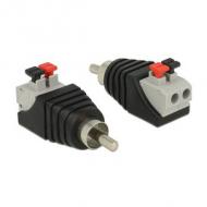 DELOCK Adapter Terminalblock mit Drucktaste Cinch Stecker (65566)