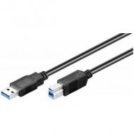 Usb 3.0 kabel a auf b 3,00m schwarz stecker-stecker (93654)