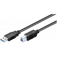 USB 3.0 Kabel A auf B 5,00m schwarz Stecker-Stecker (AK-112303)