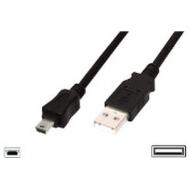 Digitus Kabel USB 2.0  /  01,00m  /  StA - miniStB (AK-300108-010-S)