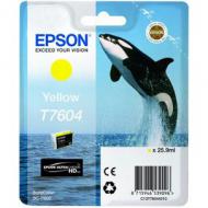 EPSON T7604 Tinte gelb hohe Kapazität 25,9ml 2127 Seiten 1er-Pack (C13T76044010)