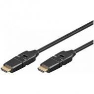 Hdmi anschlusskabel type a 2,00m black,drehbarer stecker (31914)