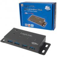 Restposten: LogiLink USB 3.0 Hub für Wandmontage, 4 Port Originalverpackung beschädigt. Produkt in Ordnung Anschlüsse: 4 x USB-A Kupplungen, Metallgehäuse, Übertragun rate: max. 5 GBit / Sek., Plug & Play, Lieferung inkl. USB 3.0 Anschlusskabel und 230V  /  3,5 A Netzteil, Maße: (B)117 x (T)45 x (H)20 mm