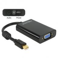 DELOCK Adapterkabel mini DisplayPort 1.1 Stecker VGA Buchse + Audio 21cm schwarz (65598)