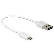 DELOCK Kabel EASY-USB 2.0 Typ-A Stecker EASY-USB 2.0 Typ Micro-B Stecker weiss 20 cm (84805)