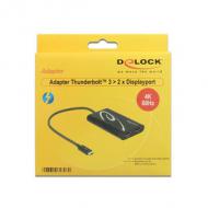 DELOCK Adapter Thunderbolt 3 Stecker 2 x Displayport Buchse 4K 60 Hz (62708)