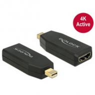 DELOCK Adapter mini DisplayPort 1.2 Stecker HDMI Buchse schwarz 4K Aktiv (65581)