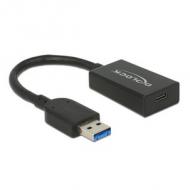 DELOCK Konverter USB 3.1 Gen 2 Typ-A Stecker USB Type-C Buchse Aktiv schwarz 15cm (65698)