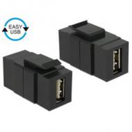 DELOCK Keystone Easy USB2.0 A Buchse Easy USB2.0 A Buchse schwarz (86368)