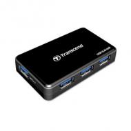 TRANS ND USB 3.0-Hub mit Fast Ladeport für u.a iPad   schwarz (TS-HUB3K)