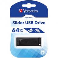 VERBATIM DRIVE SLIDER USB Stick 64GB USB2.0 schwarz (98698)