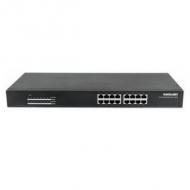 INTELLINET 16-Port Gigabit Ethernet PoE+ Switch Endspan, 48,26cm 19 Zoll Rackmount (560993)