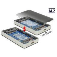 DELOCK Externes Gehuse M.2 Key B 42 mm  /  mSATA SSD USB Type-C 3.1 Gen 2 Buchse (42592)