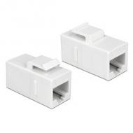 DELOCK Keystone Modul RJ45 Buchse RJ45 Buchse Cat.6 UTP weiss (86379)