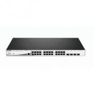 D-LINK D 1210-28MP 28-Port Layer2 PoE+ Gigabit Smart Managed Switch 24x 10 / 100 / 1000BASE-T PoE 4x 100 / 1000Mbps combo / SFP 370W PoE (D 1210-28MP)