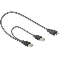 DELOCK Kabel USB 3.0 Y 1x USB 3.0 micro-B St+ USB 2.0-A St 20cm (82909)
