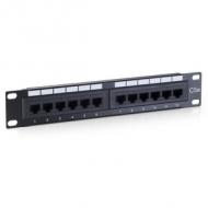 Equip patchpanel 12x rj45 cat5e 10" 1he isdn (208015)
