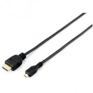 EQUIP High Speed HDMI auf microHDMI Adapterkabel 2m S / S schwarz (119308)