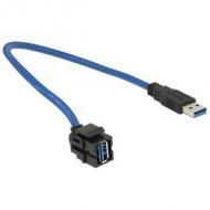 Delock keystone usb3.0 a buchse 250° mit kabel (86375)