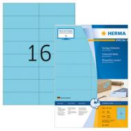 HERMA SuperPrint Etiketten, 105 x 37 mm, ohne Rand, blau für Inkjet / Laser / Kopierer, Großpackung Inhalt: 1.600 Etiketten auf 100 Blatt A4 (4258)