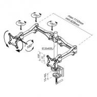 Neomounts tis 10"-24" 2tft je max.7kg 6gelenke silber (fpma-d1030d)