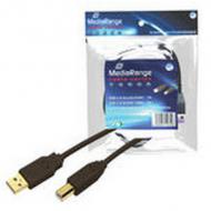 Mediarange usb anschlusskabel a -> b st / st 1.80m sw blister (mrcs101)