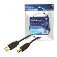 Mediarange anschlusskabel usb 2.0 a->b st / st 3m schwarz blister (mrcs103)