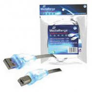 Mediarange usb kabel a -> b st / st 1.80m blau leds (mrcs109)