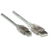 Manhattan usb kabel a -> b st/st  3.00m silber (340458)