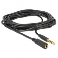 DELOCK Kabel Klinke Verlängerung 3,5 mm Stecker Buchse 4 Pin IPhone 3,0 m schwarz (84668)