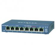 NETGEAR 8 Port Ethernet Switch mit Front Anschluessen im Metallgehaeuse Desktop luefterlos