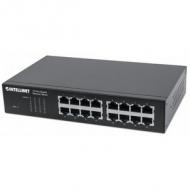 INTELLINET 16-Port Gigabit Ethernet Switch RJ45 10 / 100 / 1000 Mbps Desktop 19 zoll Rackmount (561068)