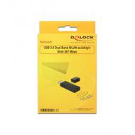 DELOCK WLAN USB2.0 Stick Dualband 2.4 / 5 GHz WLAN-AC 433 mit externen Antenne (12463)
