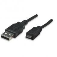 Manhattan usb kabel a -> micro b st / st  3.00m schwarz (325684)